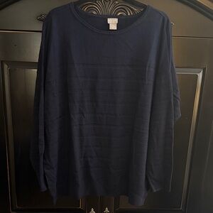 Chico's Navy Blue Crew Neck Sweater